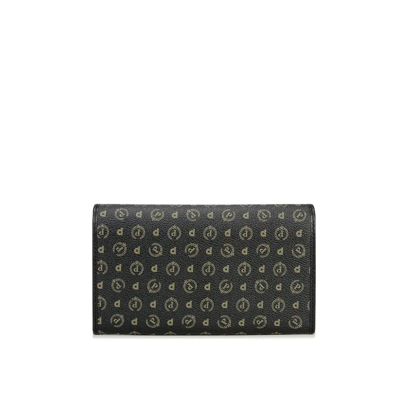 Pollini Heritage Monogram Wallet Brown / Cream - Buy At Outlet Prices!