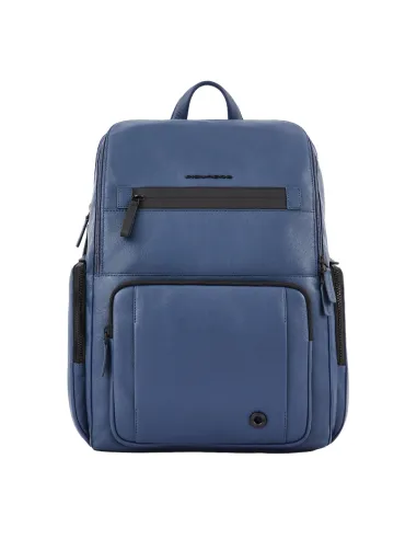 Piquadro Charlie Laptop und iPad®Pro 12,9" Rucksack mit Taschen für Flasche/Schirm blau