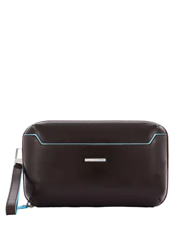 Piquadro Clutch bag with three compartments with zip fastening brown