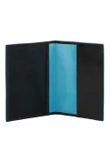 Piquadro Blue Square leather passport wallet black