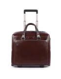 Piquadro Blue Square Wheeled Computer briefcase, dark brown