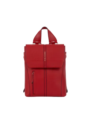 Damen Leder-Rucksack mit iPad®-Fach Piquadro Ray, rot