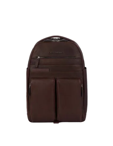 Laptop-Rucksack mit iPad®-Fach und verstellbarem Brustgurt Piquadro Paavo, Dunkelbraun