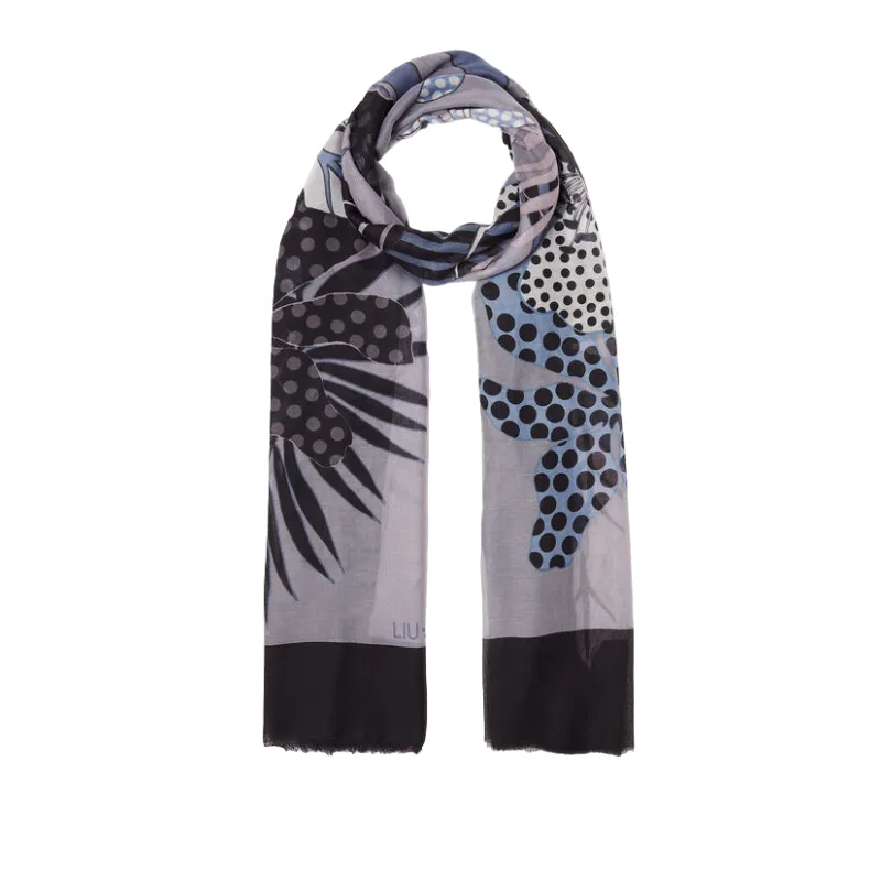 Piero Guidi Magic Circus Flower Silk Scarf, Black