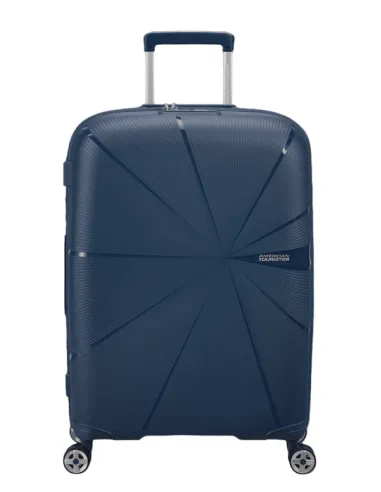 Expandierbarer mittelgroßer Koffer mit Rollen American Tourister Starvibe, blau