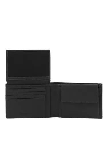 Piquadro Gio Men's wallet  with flip up ID window, coin pocket and credit card slots, black