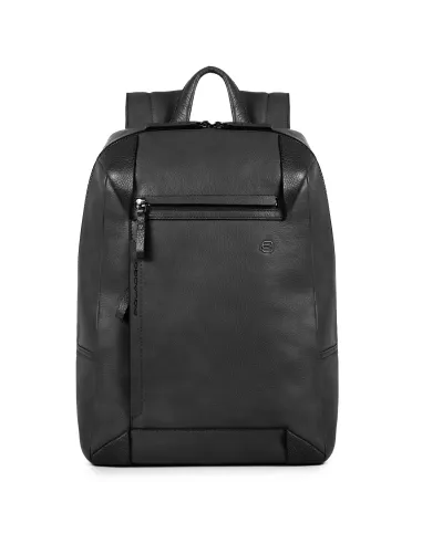 Piquadro Pan Computer-Rucksack aus Leder, schwarz