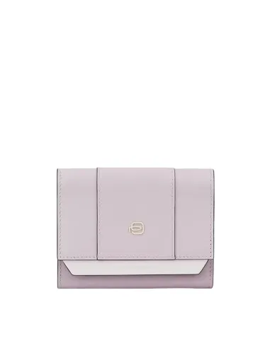 Piquadro Circle Small size, women's trifold wallet with credit card facility, light violet