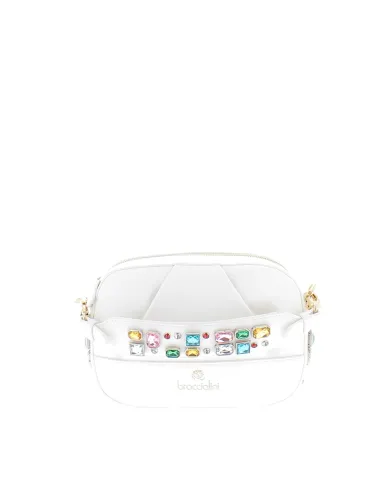 Braccialini Stones Small women's bag with handle and removable shoulder strap, white