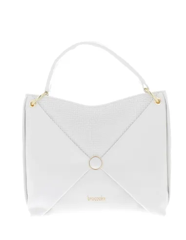 Braccialini Naomi women's leather shoulder bag, white