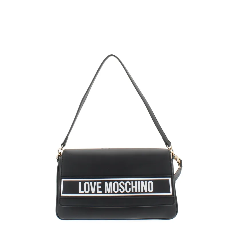 Sac paule femme Love Moschino noir avec logo blanc