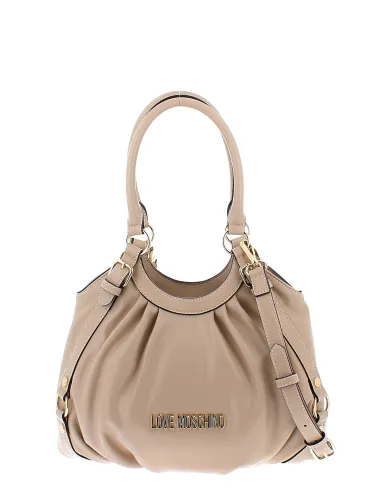 Love Moschino Damentasche mit zwei Griffen und abnehmbarem Schulterriemen, cream