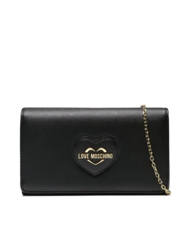 Love Moschino Clutch-Tasche mit Kettenriemen, schwarz