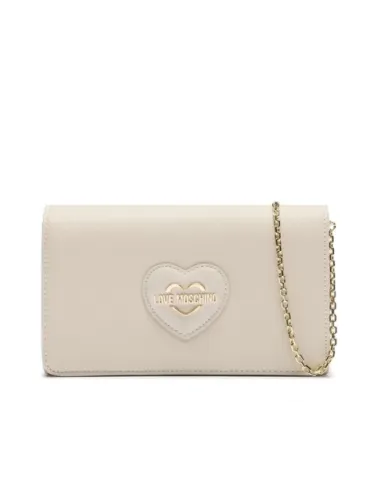 Love Moschino Clutch-Tasche mit Kettenriemen, elfenbein