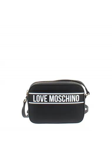 Love Moschino Umhängetasche schwarz mit weißem Logo