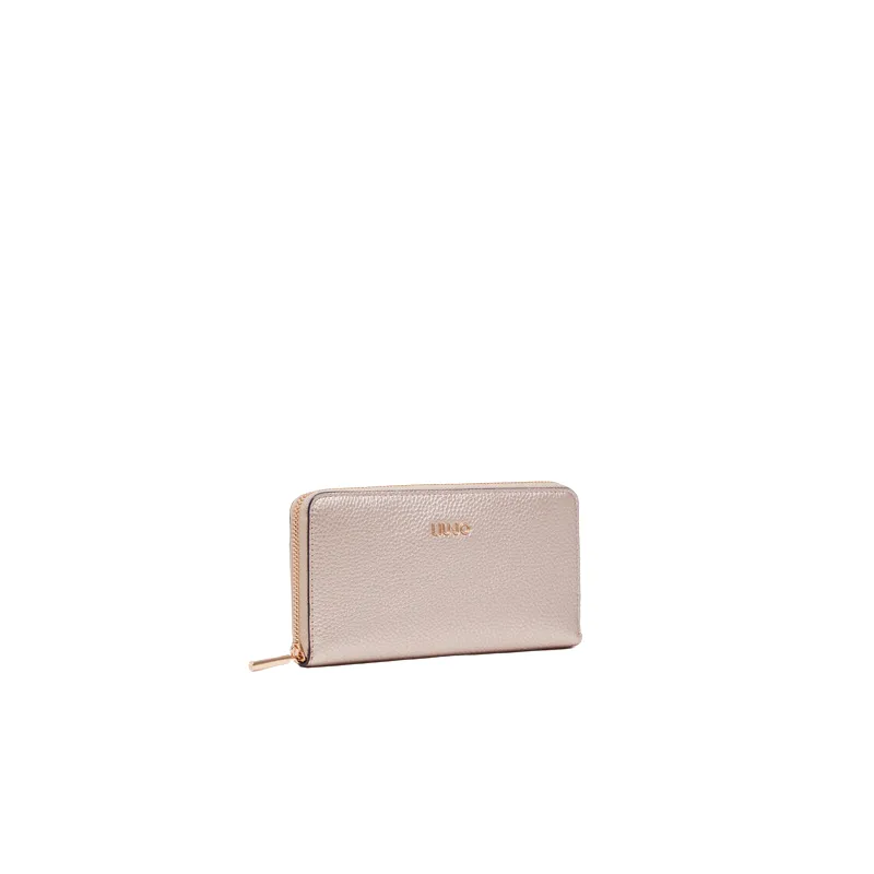 Liu Jo Women's wallet with zip fastener and 12 credit card slots, gold