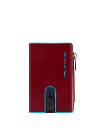 Porta banconote e carte di credito con sistema scorrevole Piquadro Blue  Square, rosso