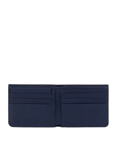 Piquadro Tiger Men's leather wallet with removable document facility, blue