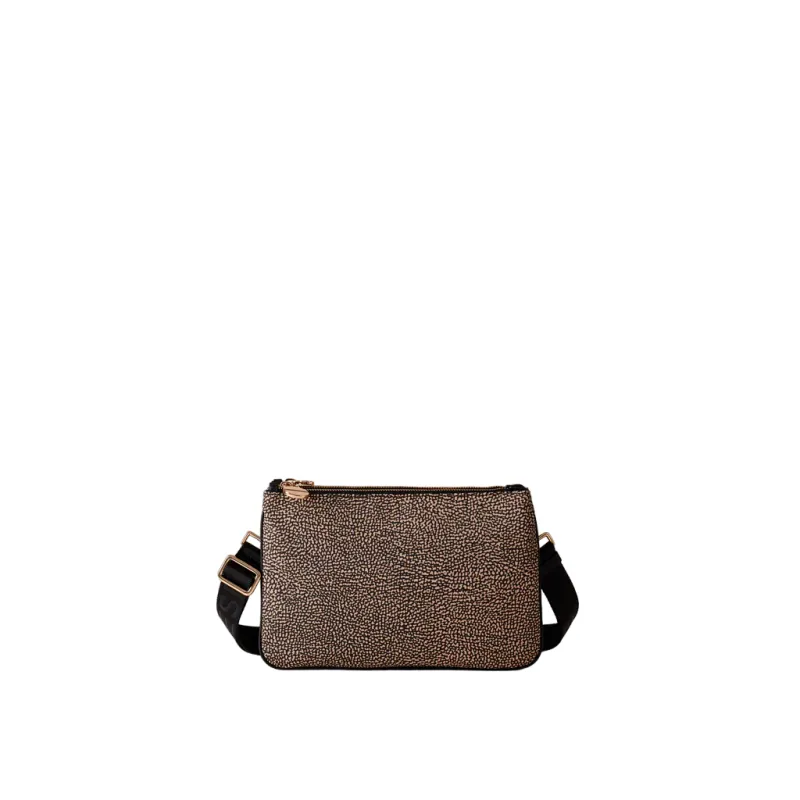 Borbonese cross body bag with two compartments OP natural black