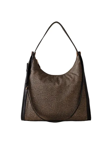 Borsa donna grande a spalla - Op natural black - Borbonese