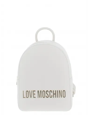 Love Moschino women's backpack with zip fastener, ivory