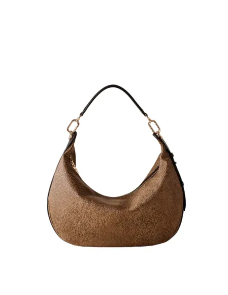 Borbonese medium hobo bag OP Natural Black