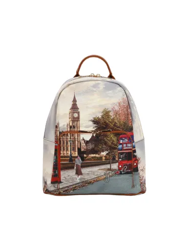 Ynot Damen-Rucksack mit Reißverschluss und Fronttasche, london street