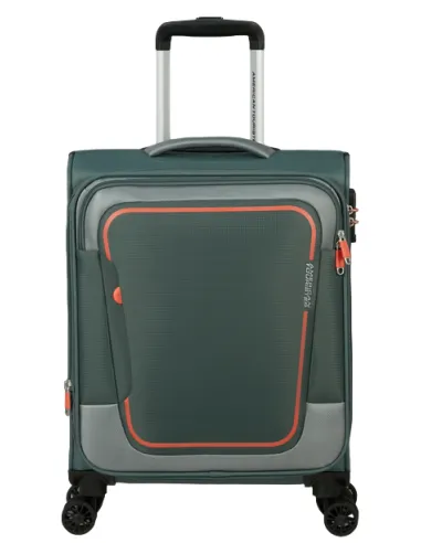 American Tourister Pulsonic expandable cabin trolley, dark forest