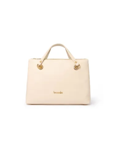 Borsa due manici in pelle Braccialini Nora, beige