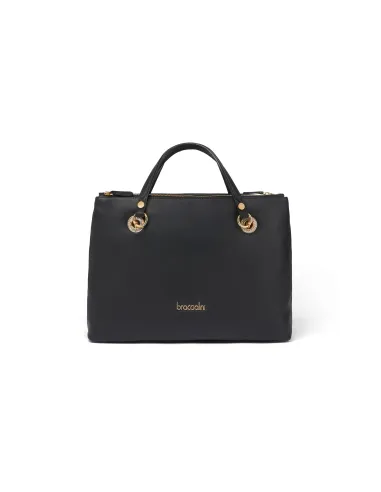 Braccialini Nora Damen-Handtasche aus Leder, schwarz