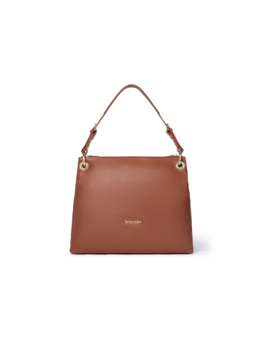 Damen Leder Schultertasche Braccialini Nora, braun