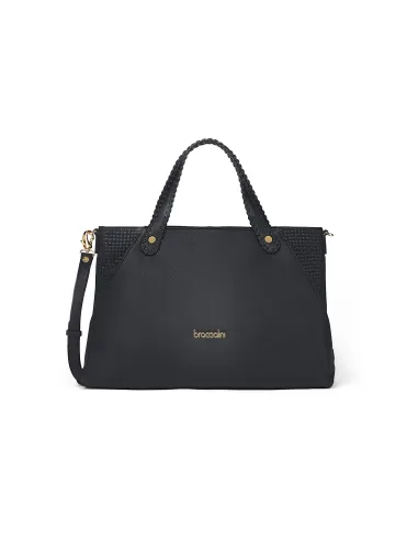 Damen Leder-Handtasche Braccialini Naomi, schwarz