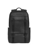 Piquadro David 14" Computer-Rucksack aus Leder, schwarz