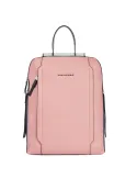 Piquadro Circle Damen-Laptop-Rucksack aus Leder, rosa-hellblau