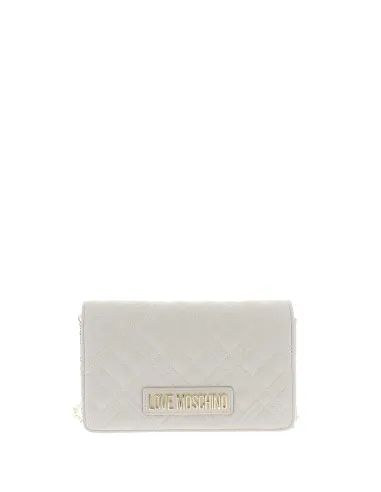 Love Moschino gesteppte Clutch-Tasche, Elfenbein