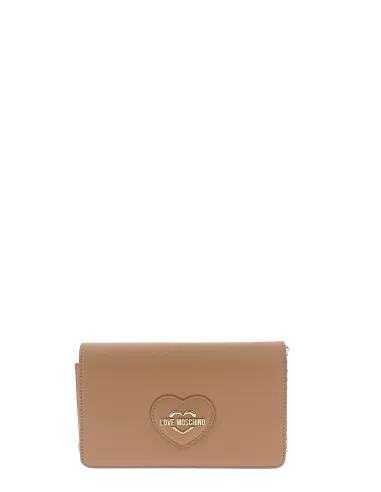 Love Moschino Clutch-Tasche mit Kettenriemen, camel