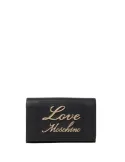 Love Moschino Clutch-Tasche mit Front-Logo, schwarz