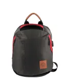 MOMODESIGN Laptop-Rucksack aus Nylon, grau-rot