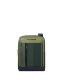 Borsello porta iPad® in tessuto riciclato e pelle Piquadro Steve, verde