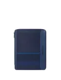 Piquadro Steve Notizblockhalter aus Textil und Leder, blau