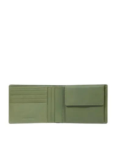 Piquadro Steve men's wallet with coin pocket, green