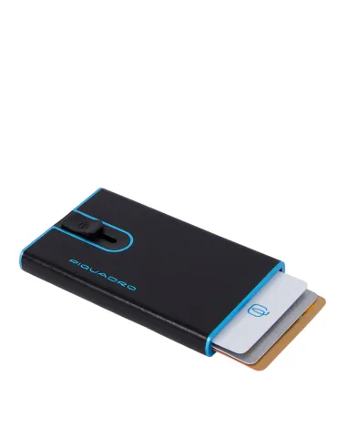 Kreditkartenhalter mit Schiebesystem Piquadro Blue Square, schwarz