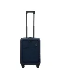 Brics Ulisse carry-on trolley with front laptop pocket, blue
