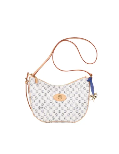 Piero Guidi Monogram shoulder bag, white-blue