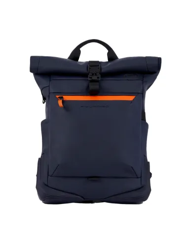 Piquadro Roll-Top computer backpack, blue