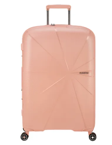 Großer erweiterbarer Trolley mit vier Rädern, metallic peach