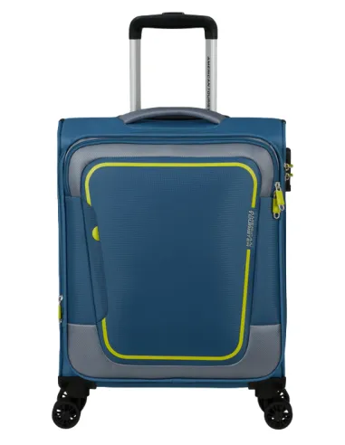 American Tourister Pulsonic expandable cabin trolley, coronet blue