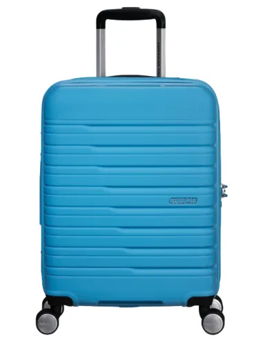 American Tourister Flashline Pop expandable carry-on trolley, cloudy blue