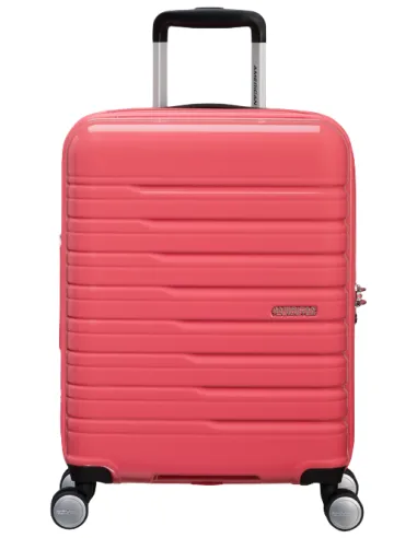 American Tourister Flashline Pop expandable carry-on trolley, coral pink