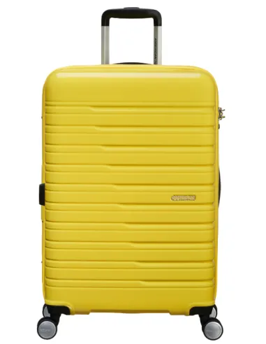 American Tourister Flashline Pop expandable medium trolley, lemon yellow